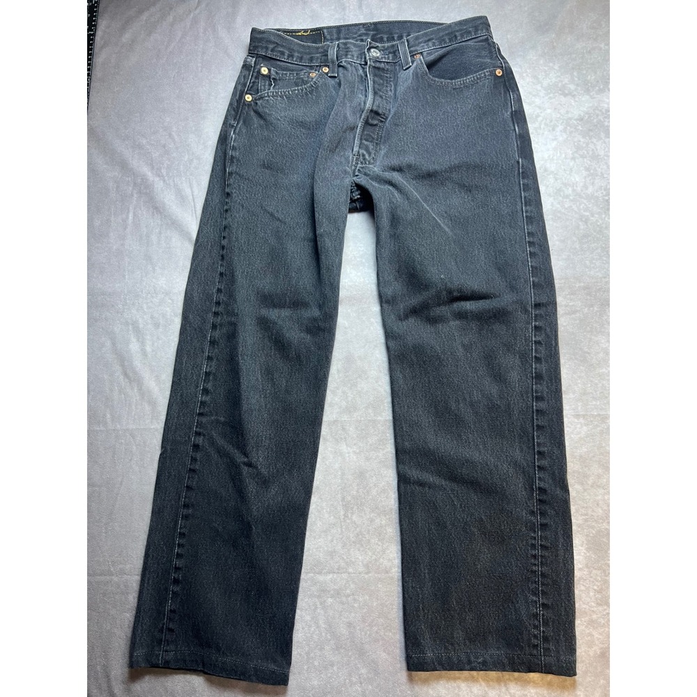 Levi's 501 Vintage 90s Mens Jeans 32x30 Black Made in USA Straight Leg Denim